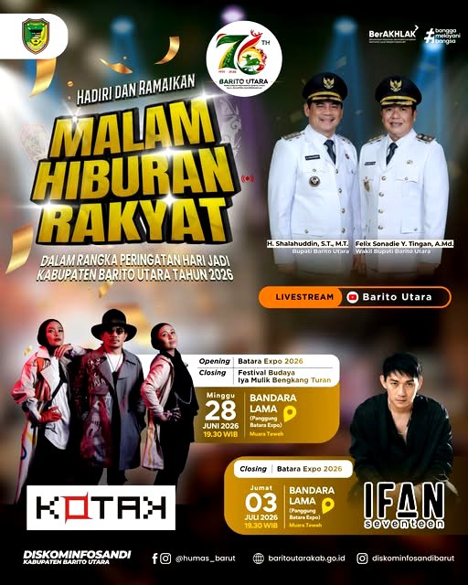 Band Kotak dan Ifan Seventeen Meriahkan Hari Jadi ke-76 Barito Utara